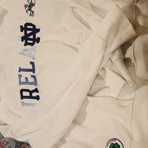 Notre Dame White Ireland Sweatshirt with Embroidered Details